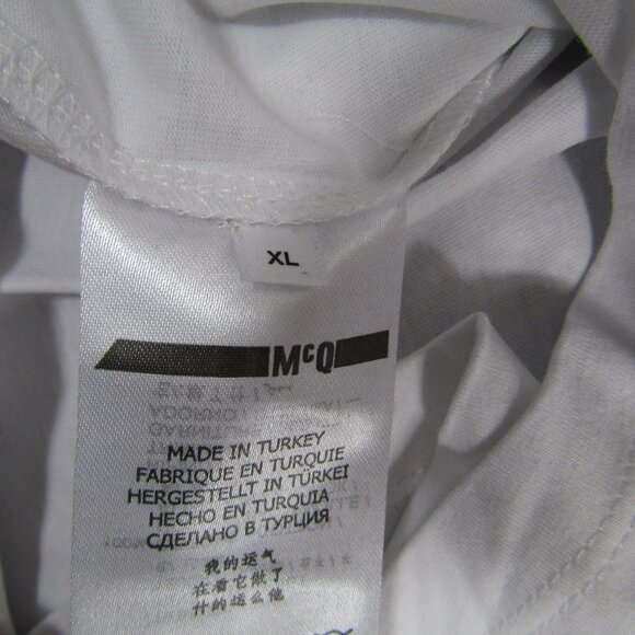 Alexander McQueen MCQ Mens XL White Short Sleeve Tee T Shirt - Picture 3 of 6